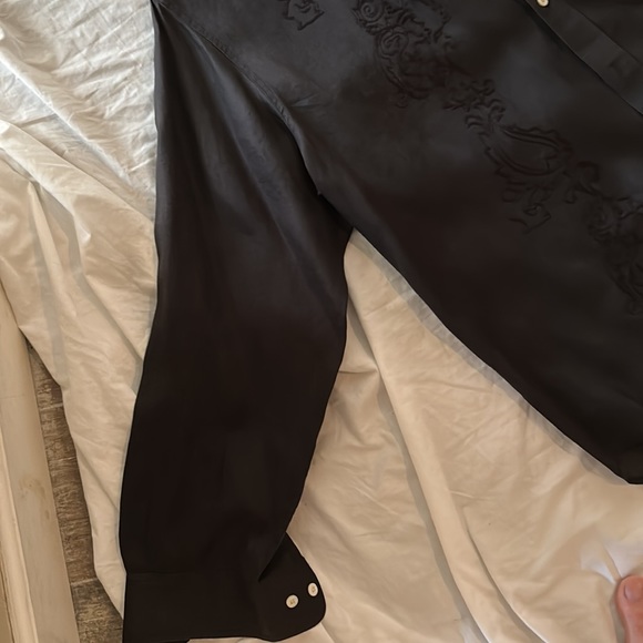 Nat Nast, L, Black Linen shirt, detailed embroidery, contrast stitching - Picture 2 of 8